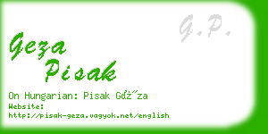 geza pisak business card